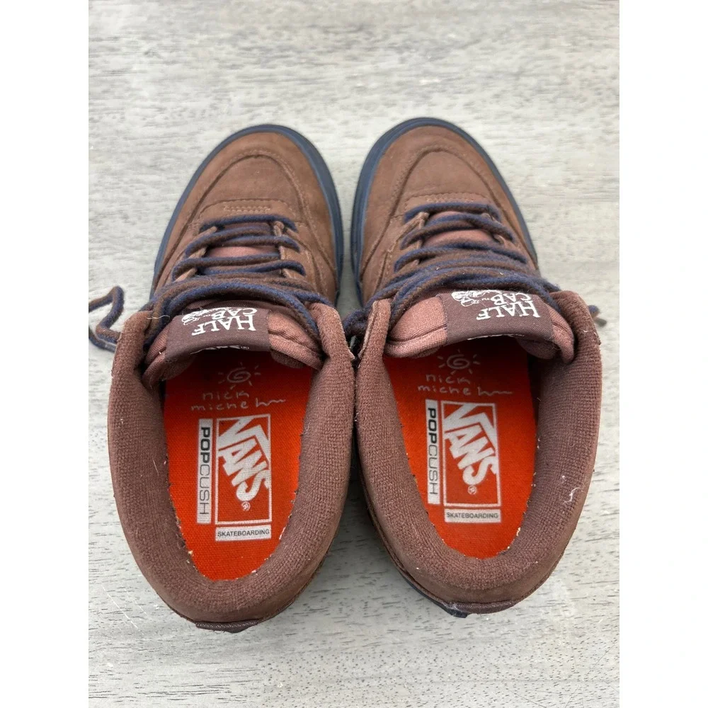 Vans Skate Half Cab Nick Michel Brown Navy Skate Shoes‎ Mens 5.5 Women 7 508357